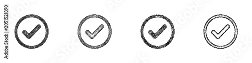 Sketch tick logo design set