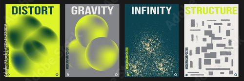 Modernism poster with liquid amorphous shape gradient, vibrant color palette. contemporary artwork.