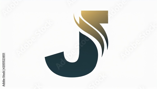 alphabet j elegant and premium design logo design letter isolated on a white background