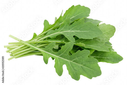 Foto Fresh Bunch of Green Arugula Leaves Isolated