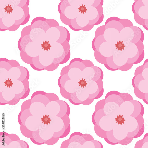 Pink Decorative Flower Seamless Pattern