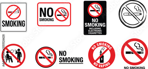 Foto No smoking signs and symbols for public display