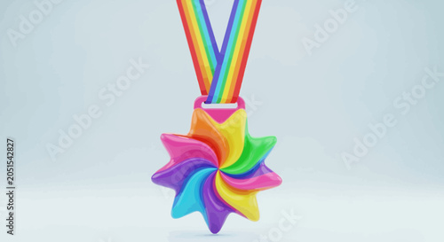 Fotografía Colorful plastic pinwheel on strings.