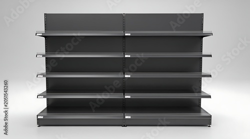 Dark Retail Display Shelves - Modern Store Fixtures for Product Presentation.