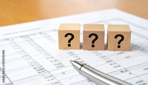 Question Mark Blocks on Financial Spreadsheet