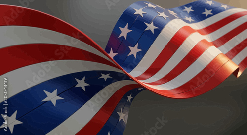 Fotografija American Flag Ribbon Patriotic Symbol.