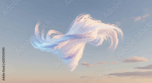 Canvastavla White Horse Galloping in Air Freely.