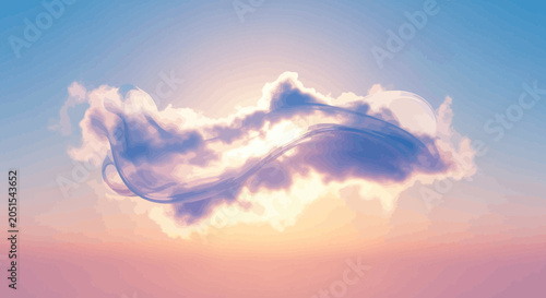Canvas Print Cloud at sunrise or sunset.