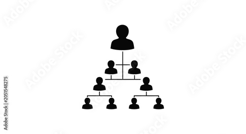 Photos Pyramid of people silhouette with hierarchical structure in black and white silh