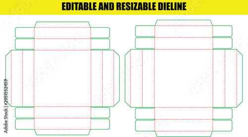 Fotografie Professional box packaging dieline template for product manufacturing with custo