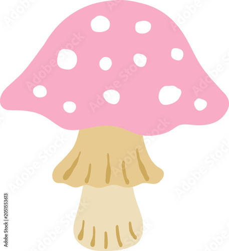 cute mushroom vegetable food vector cartoon illustration