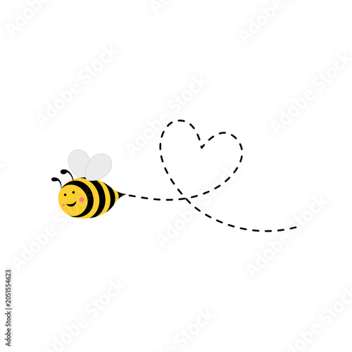 Cute Flying Bee with trail lines