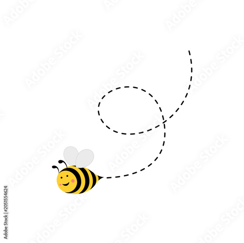 Cute Flying Bee with trail lines