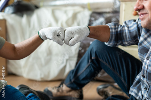 Photography Teamwork success with fist bump
