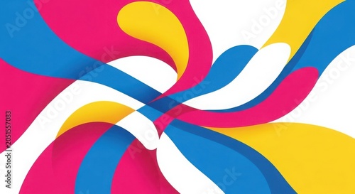 Colorful abstract swirl design with bright petals