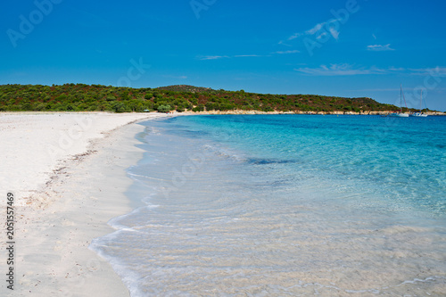 Aerial view of Lotus Beach, Corsica, France.