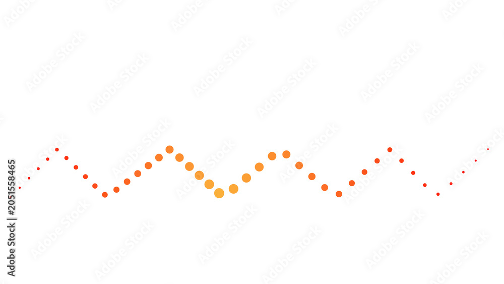 Obraz premium Abstract orange zigzag dotted wave line graphic design element