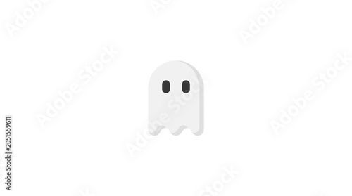 Simple Minimalist Ghost Illustration with Flat Vector Design