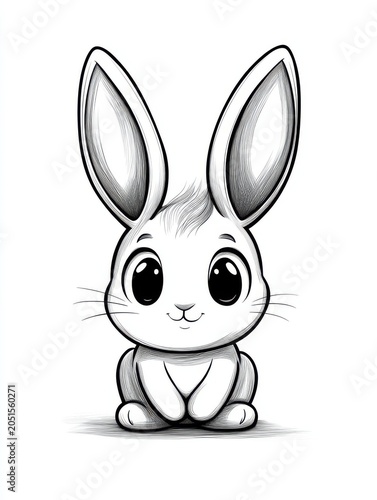 Cute cartoon bunny illustration with big eyes