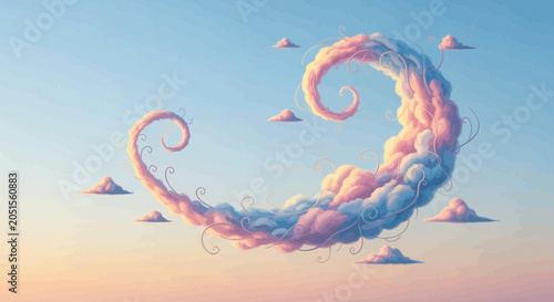 Slika na platnu Large pink cloud in sky.