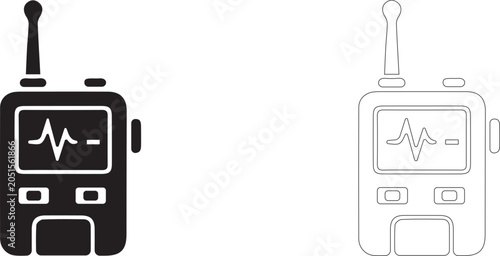 Φωτογραφία Handheld walkie-talkie vector icon, inter-module radio communicator symbol, crew wireless connection and portable transceiver