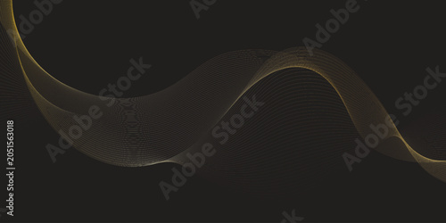 Abstract line wavy stripe blend premium elegant golden background transparent background overlay