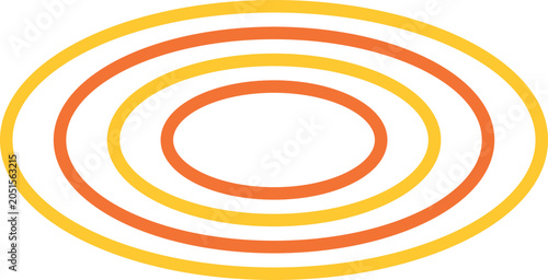 Quadro em tela Abstract geometric background featuring concentric orange and yellow elliptical