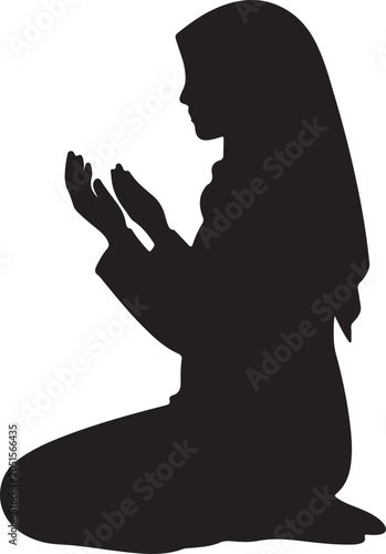 Foto Muslim woman making dua prayer silhouette