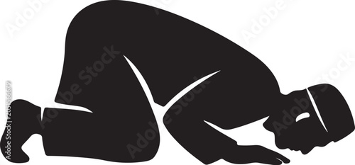 Fotografie Muslim man prostrating in sujud prayer