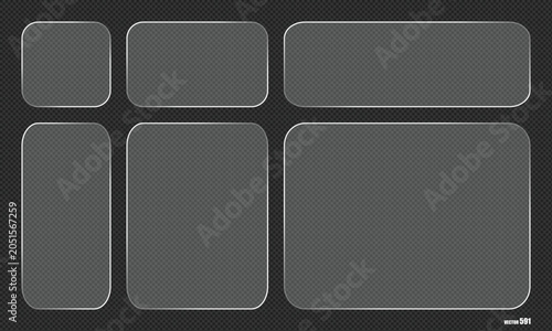 Vector illustration of six blank rectangular business card templates arranged in a clean, minimalist layout on dark background.