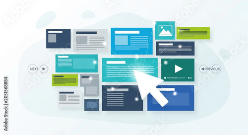 Digital Content Display with Cursor Interaction.