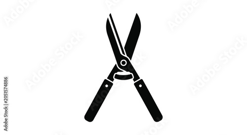 Tableau sur toile Pruning Shears Silhouette Against White Background gardening trimming cutting he