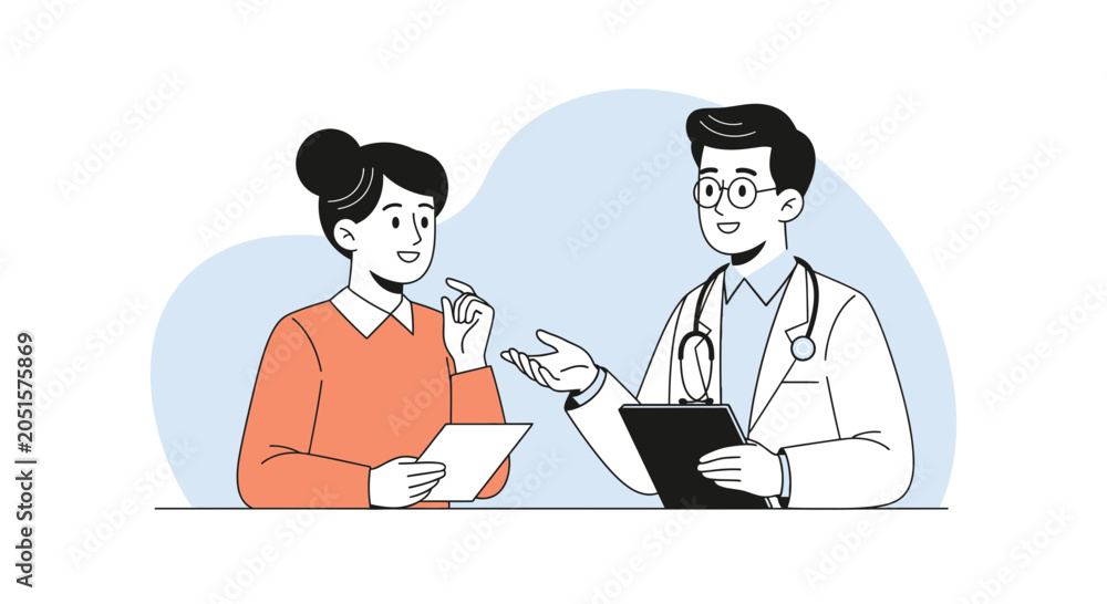 Fototapeta premium Doctor Consultation: Patient Meeting with General Practitioner for Medical Advice