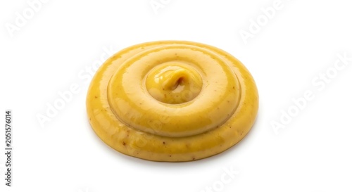 Yellow spiral shaped object on white background