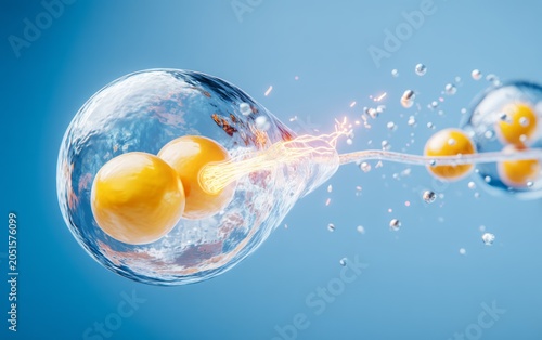 High-Speed Photomontage of Egg Cells and Sperm Cells with Splash Effect