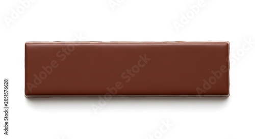 Brown chocolate bar isolated on white background