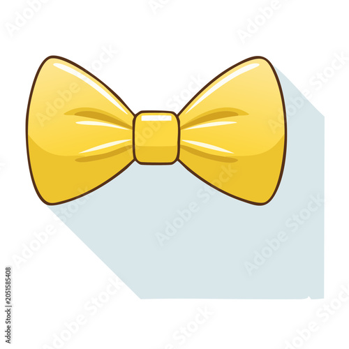 Yellow bow tie illustration with shadow