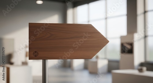 Blank Wooden Arrow Sign for Directional Guidance.