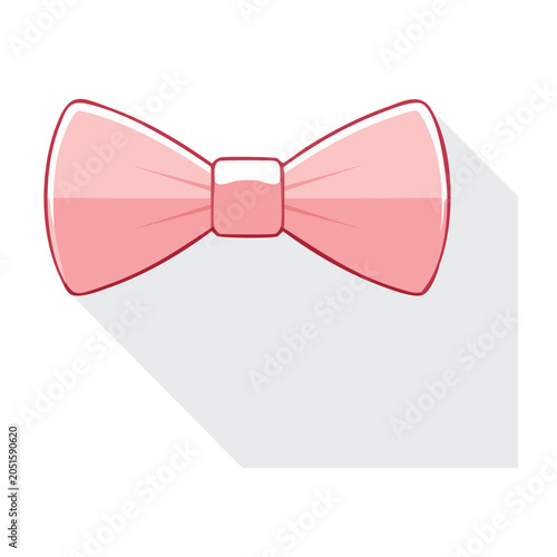 Pink bow tie icon with long shadow