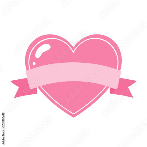 Pink heart with a banner for text