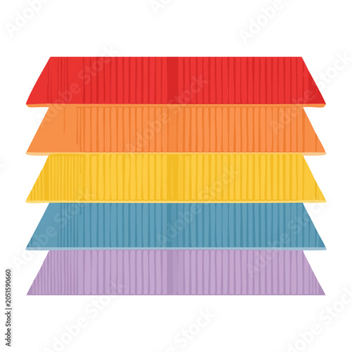 Stacked Shipping Containers in Rainbow Colors
