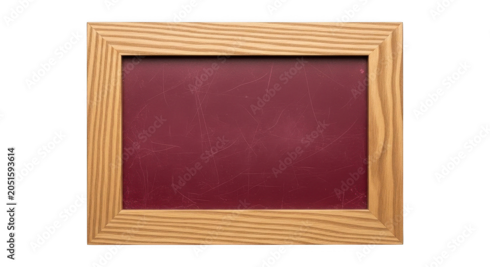 Fototapeta premium A wooden framed red chalkboard isolated on transparent background