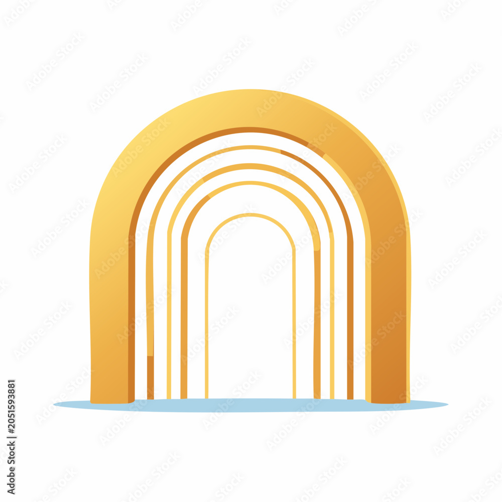 Fototapeta premium Golden Archway with Multiple Arches