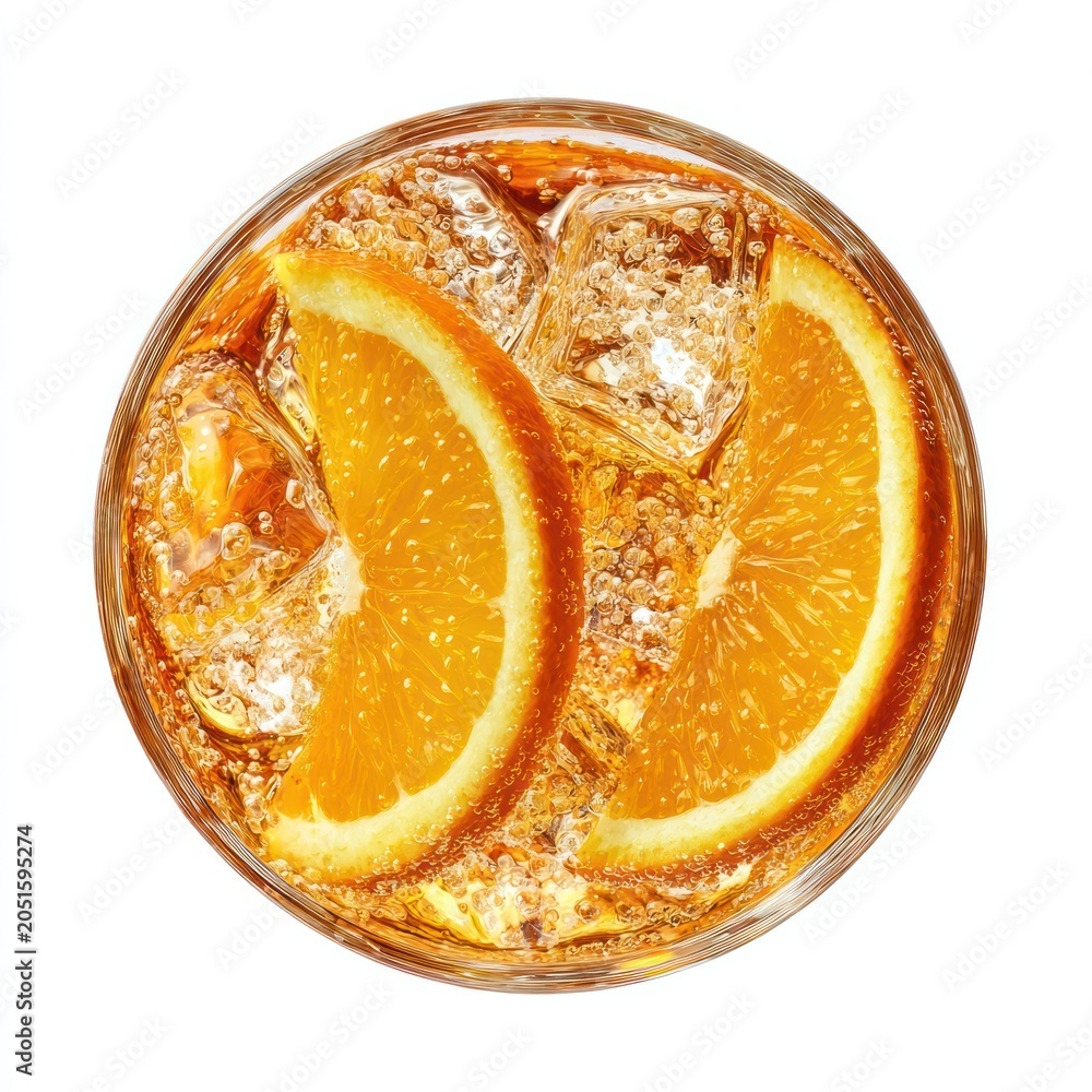 Fototapeta premium Refreshing citrus beverage with ice.