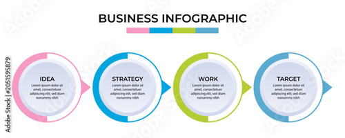 Foto Business Info Graphic Design Template Vector With Icons And 4 Options Or Steps