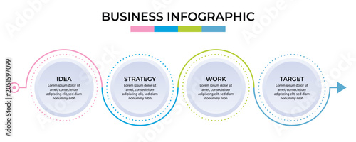 Fotografie Business Info Graphic Design Template Vector With Icons And 4 Options Or Steps