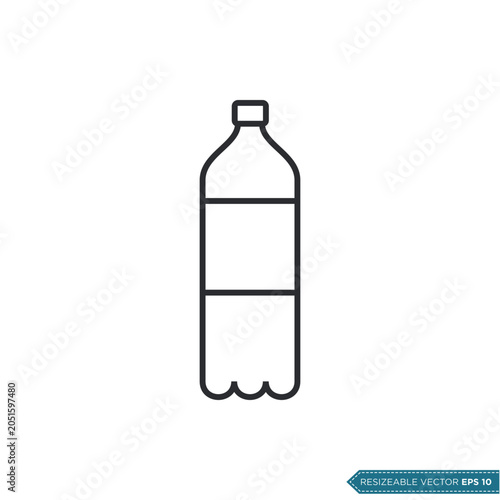 Simple Line Art Bottle Icon Vector Template Illustration Design
