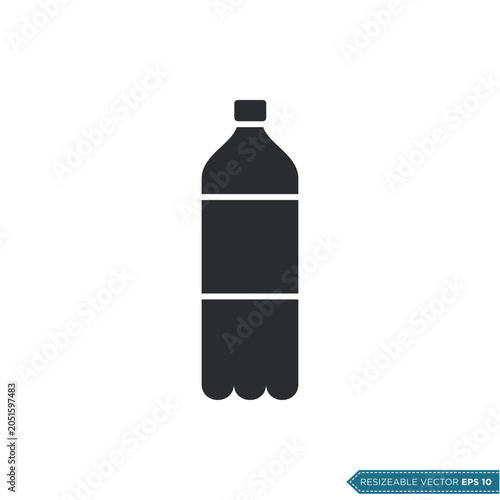 Black Simple Bottle Icon Vector Template Illustration Design