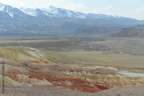 Altai Mars is a region of multicolored mountains in the Kosh-Agach district of the Altai Mountains, in the Kyzyl-Chin tract. Altai Republic