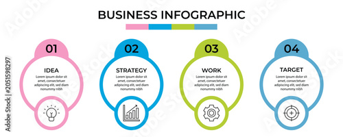 Obraz na płótnie Business Info Graphic Design Template Vector With Icons And 4 Options Or Steps